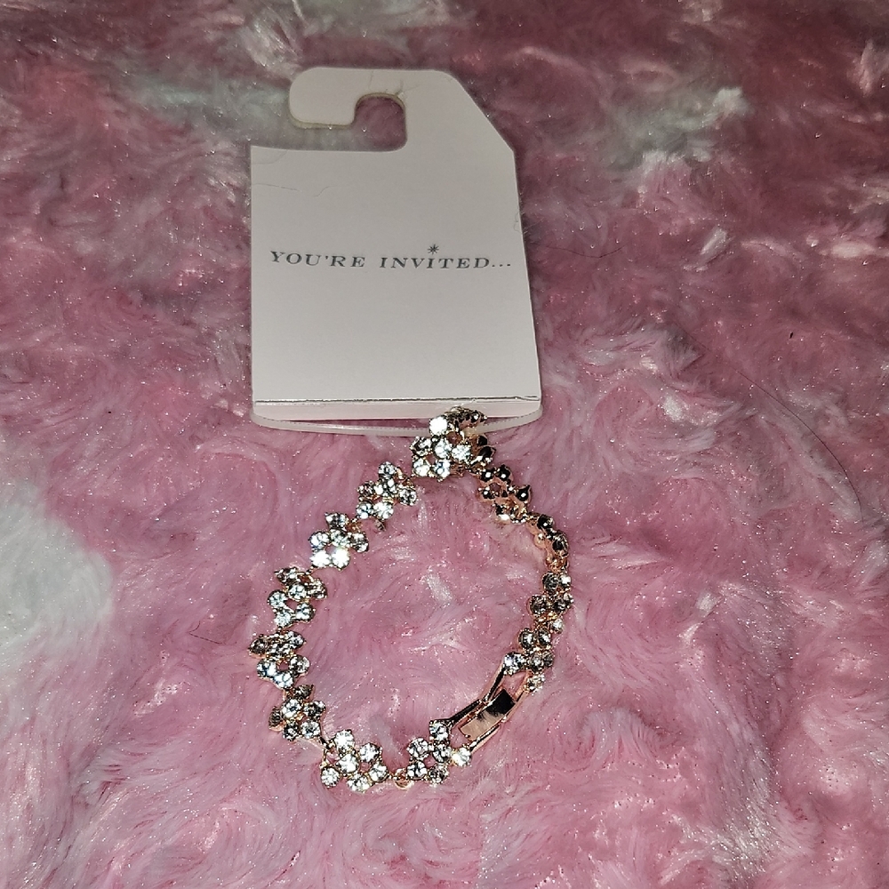 NWT Gold Tone And Crystal Bracelet